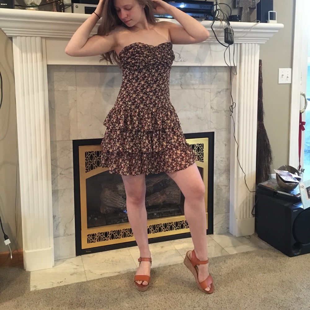 Express Strapless Layered Dress Size Small